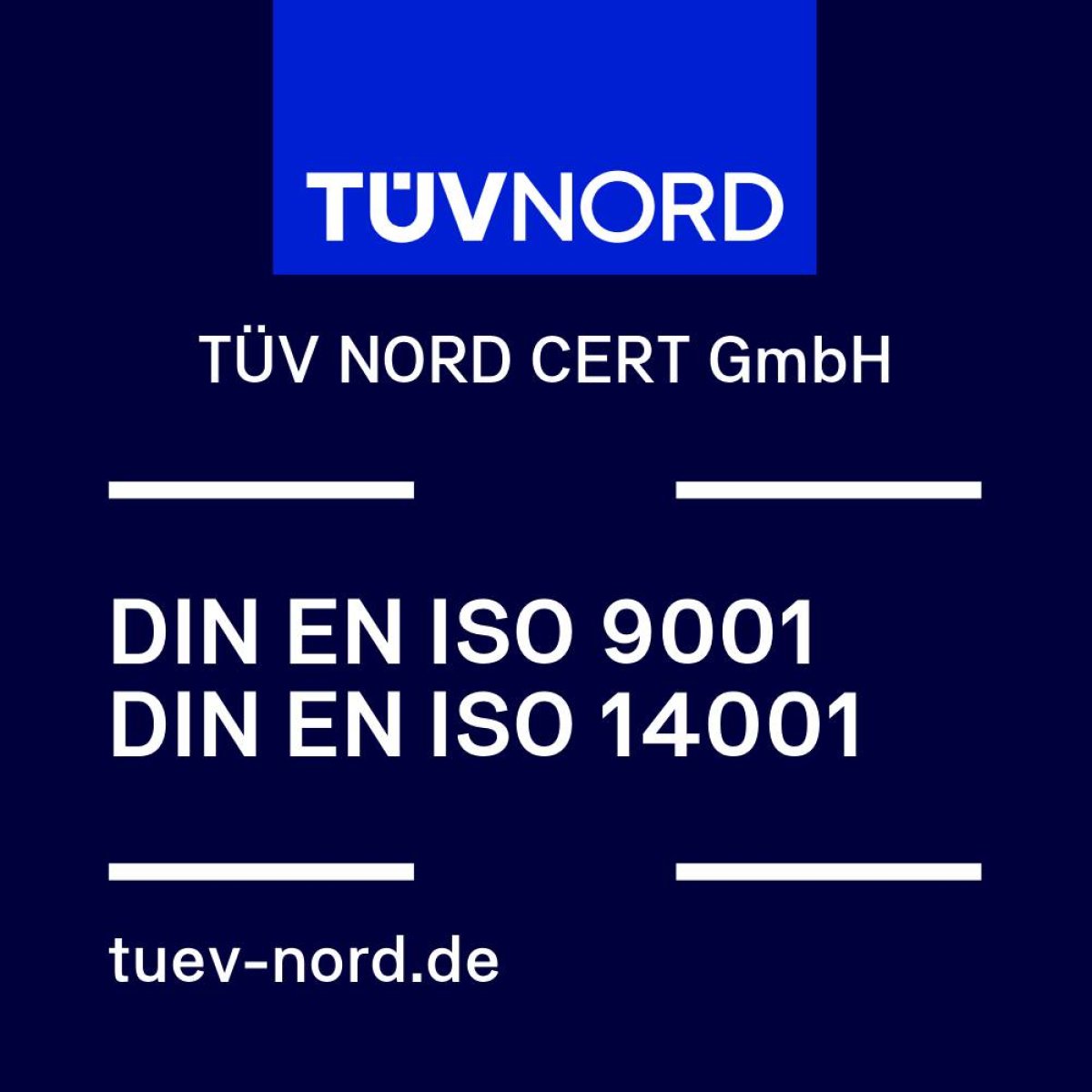Logo TÜV Nord · DIN EN ISO 9001 DIN EN ISO 14001